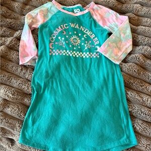 SO Kids Cosmic Wanderer Nightgown - Teal and Pink